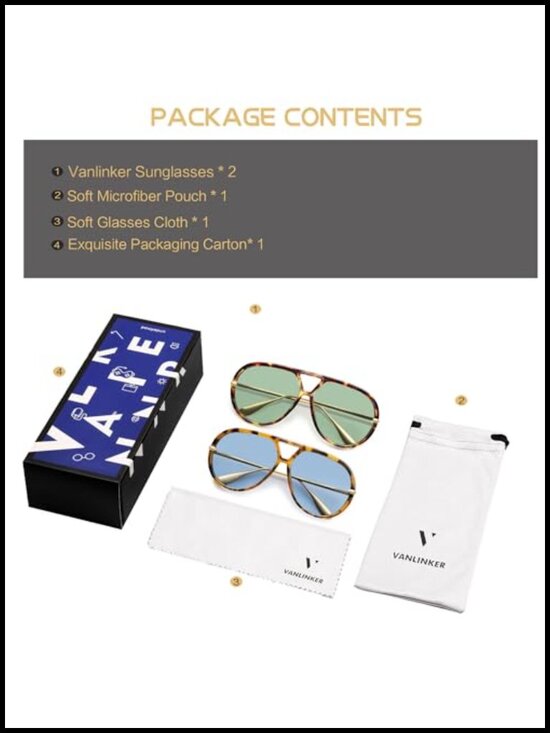 Oversized Trendy Polarized Aviator Sunglasses Retro Round Vintage Shield Shades